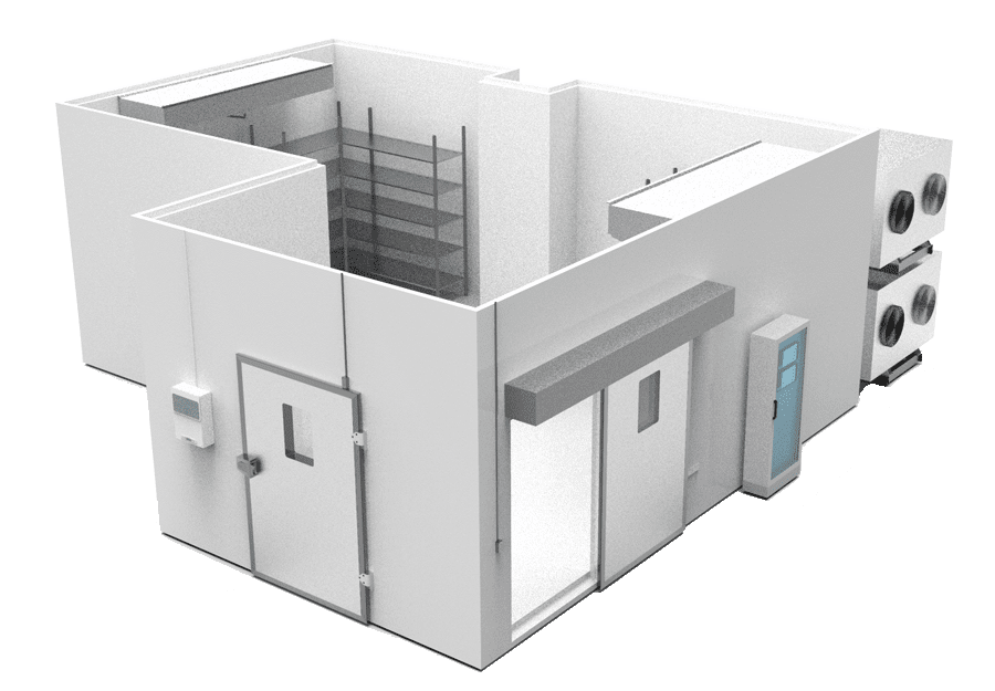 3D-Zeichnung vorgefertigter Kühlraum